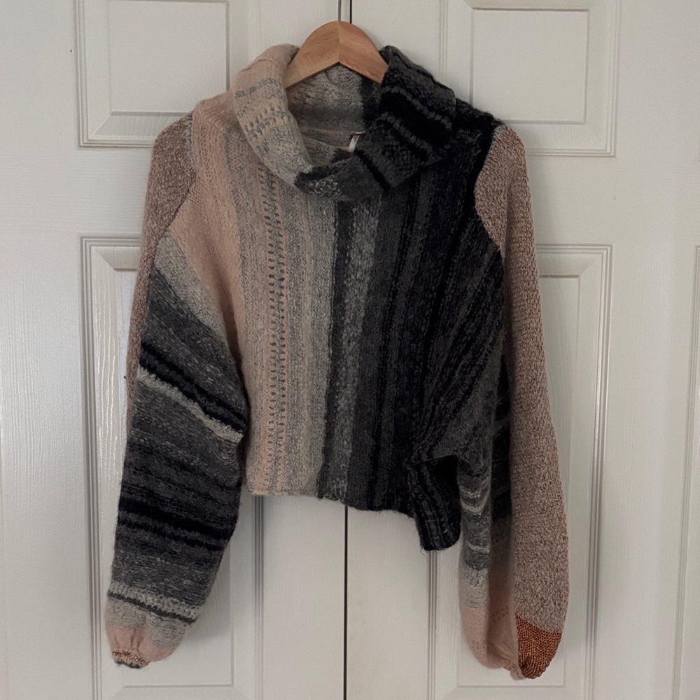 Free People Multicolor Cowl Neck Sweater